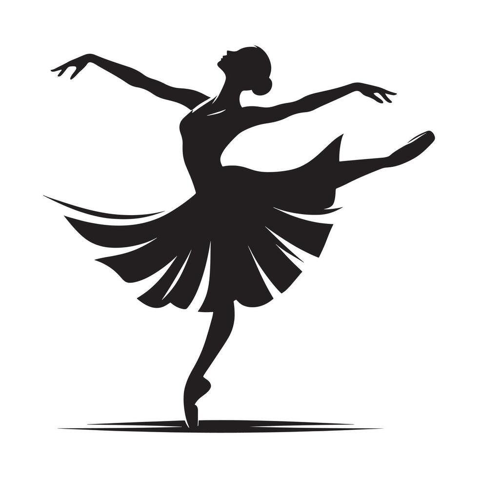 Graceful Ballet Performance Capturing Poised Dancer Showcasing Artistic Ballet Technique in a Studio Setting vector