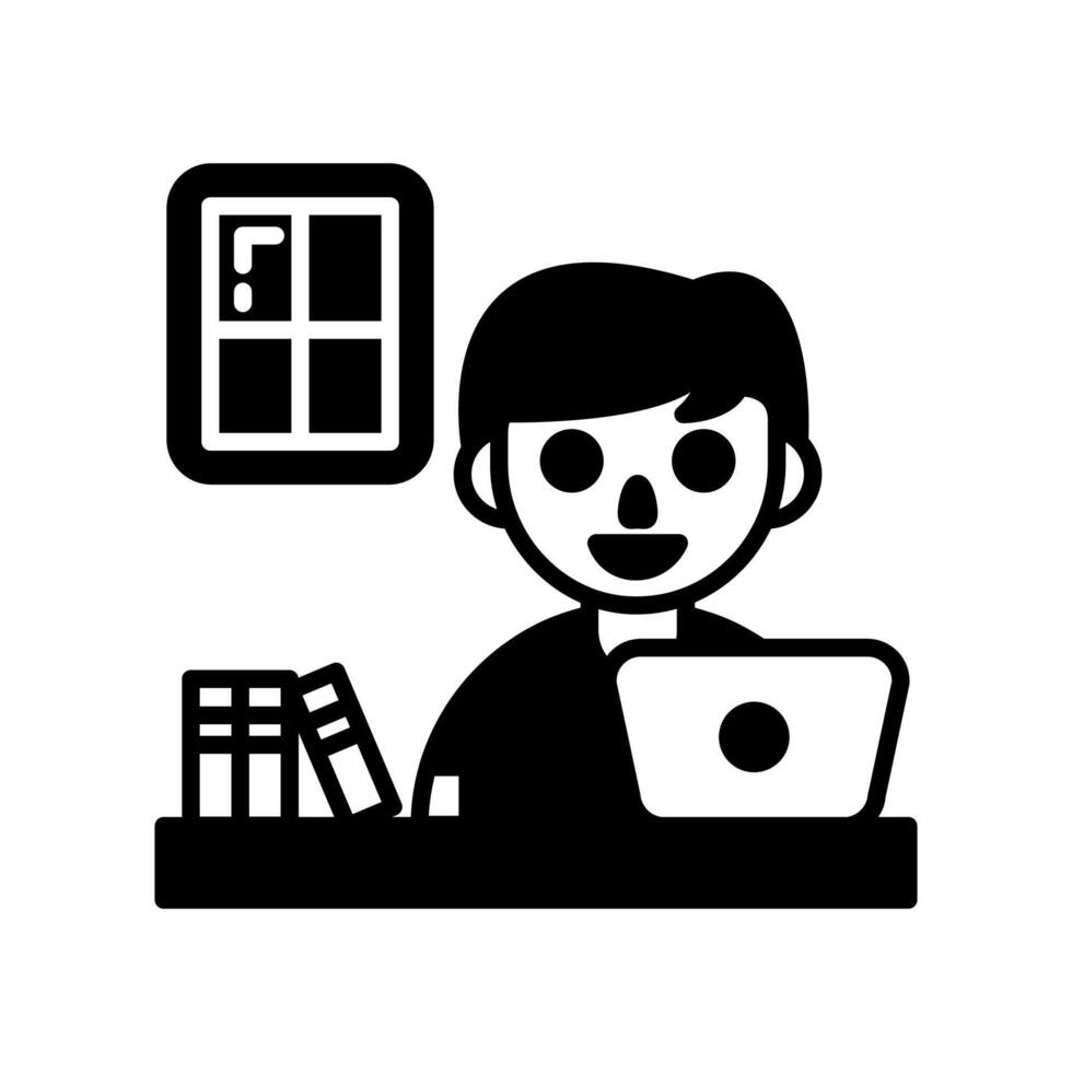 Telecomputing Glyph Icon, illustration vector