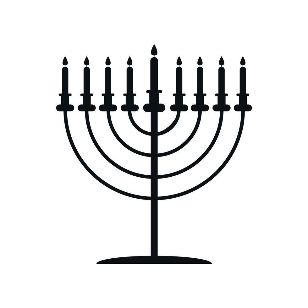 Menorah Traditional Jewish Candle Judaism National element.Menorah icon illustration.Happy Hanukkah, Jewish Festival of Lights background for greeting concept.Isolate on white background vector
