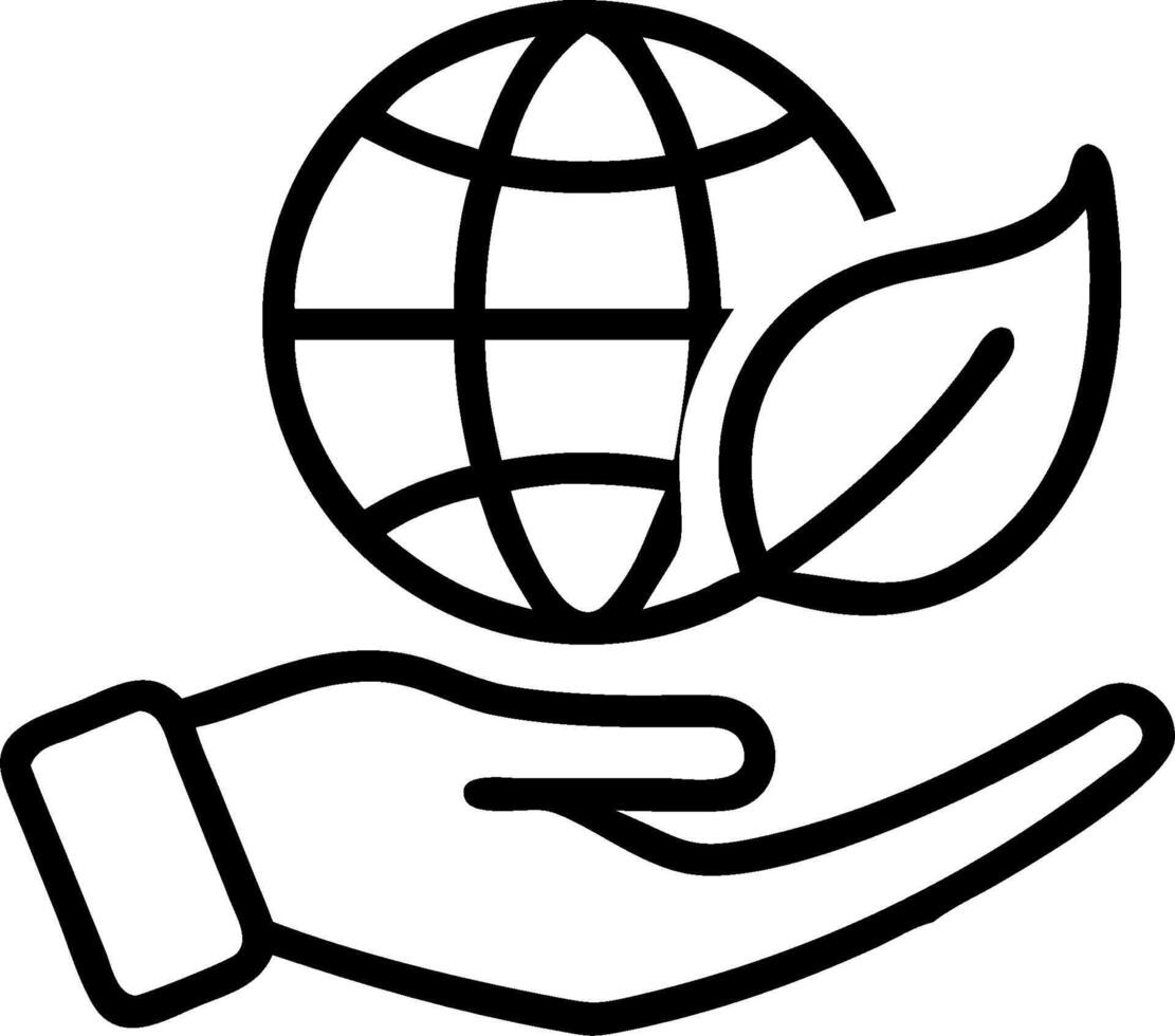 Hand holding a cut leaf in a green field concept as A hand gently holding a cut leaf in a lush green field symbolizing environmental responsibility and sustainab vector
