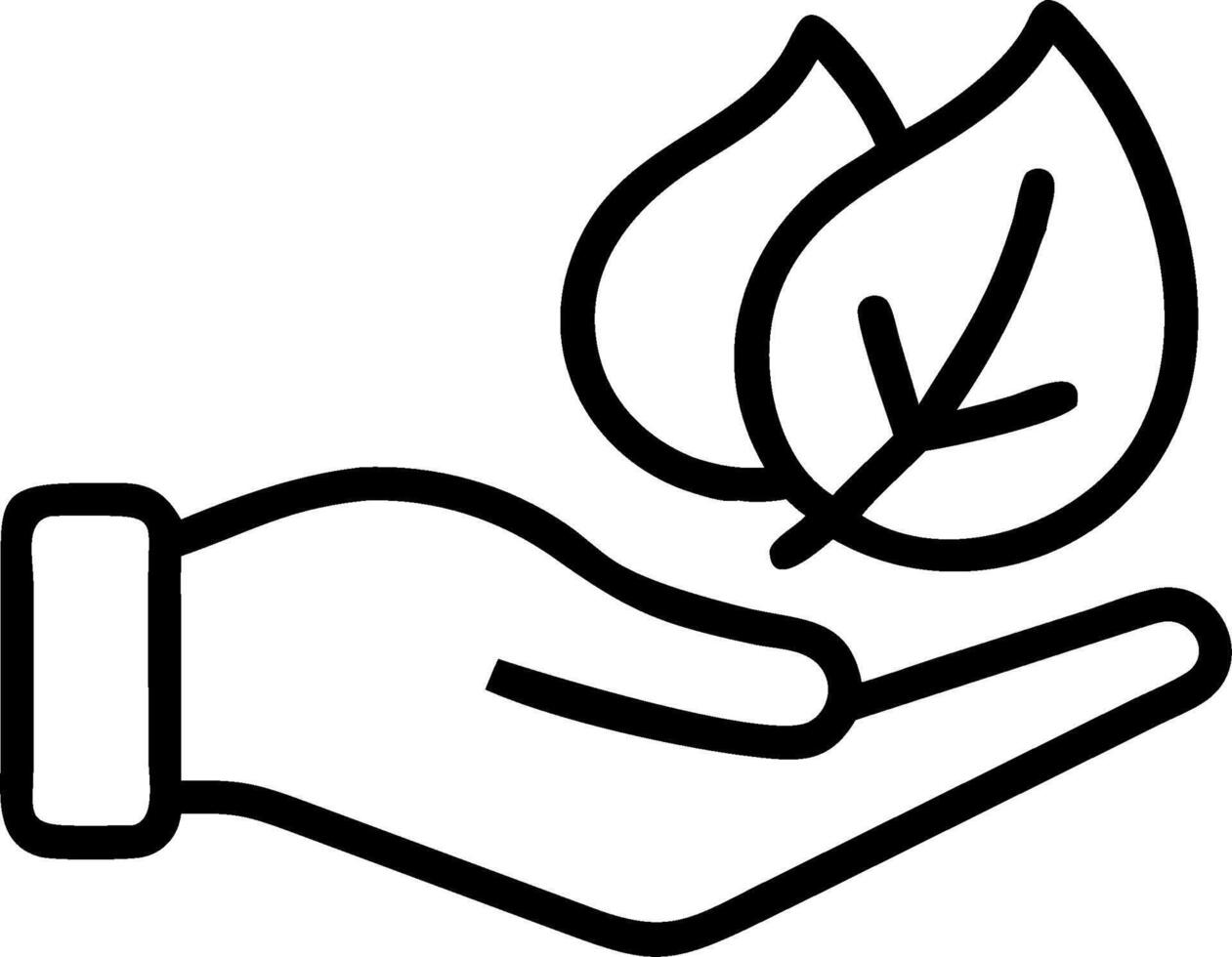 Hand holding a cut leaf in a green field concept as A hand gently holding a cut leaf in a lush green field symbolizing environmental responsibility and sustainab vector