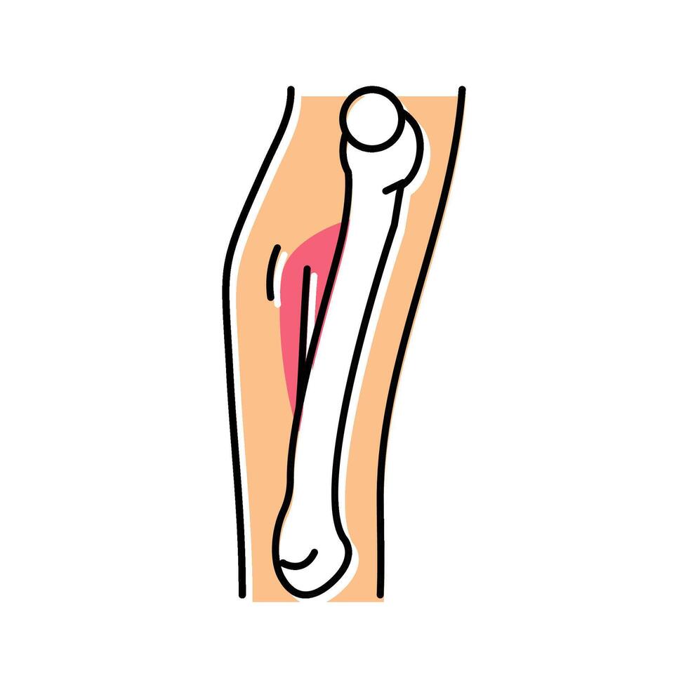 hairline fracture color icon illustration vector