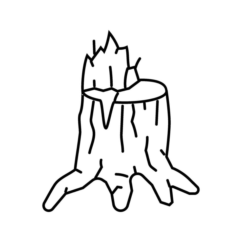 splintered wood fracture line icon illustration vector