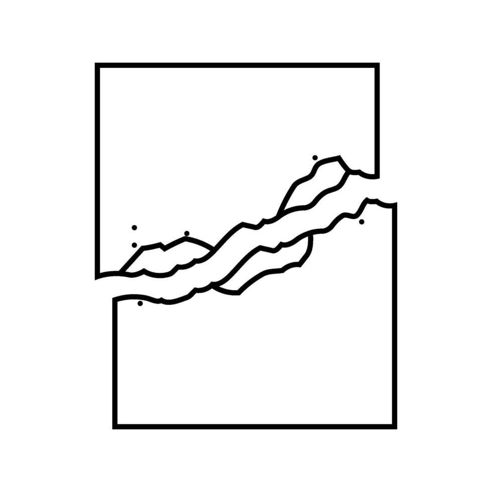 torn paper fracture line icon illustration vector