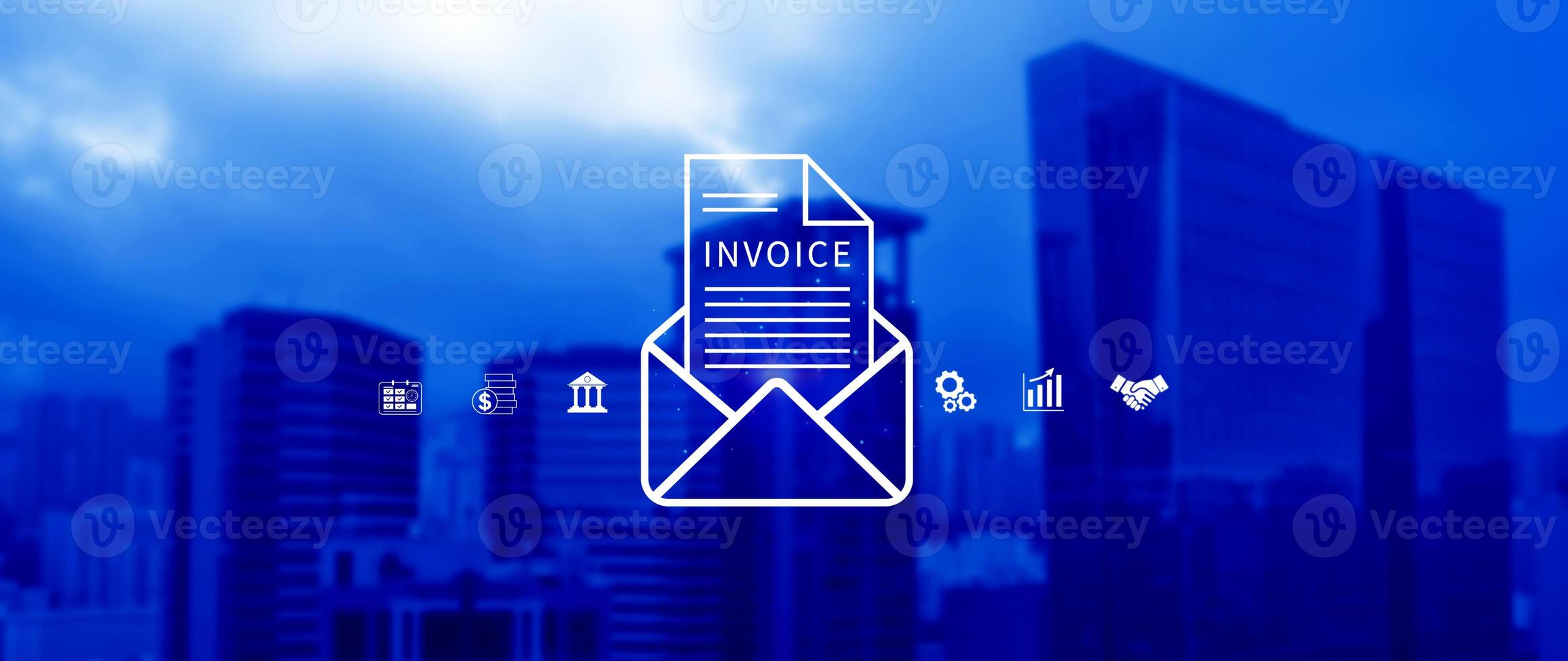 Invoice and online digital statements concept, Financial report and bank management with online payment concept E.invoice invoice. photo