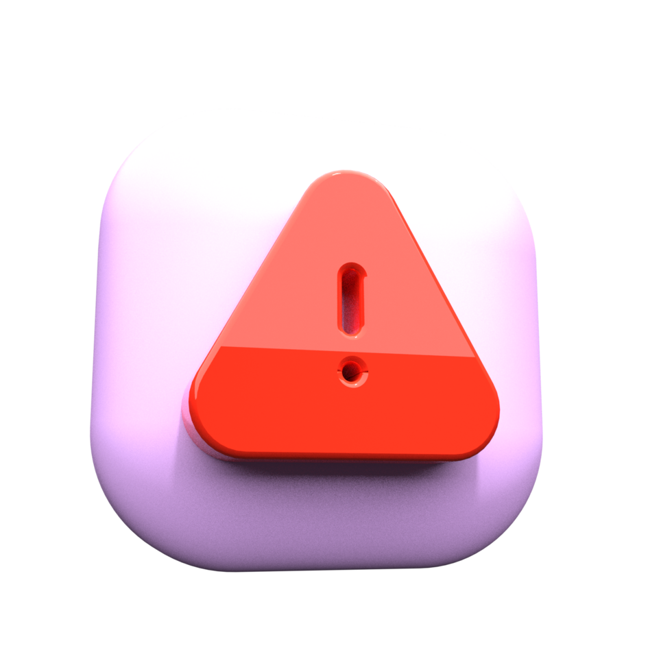 Allert notification icon 3d render png