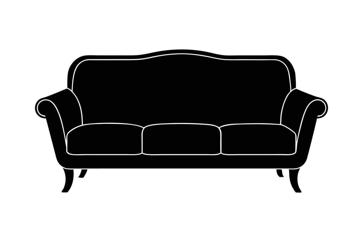 Modern Sofa Icon - Minimalist Furniture Design for Home and Interior Art vector