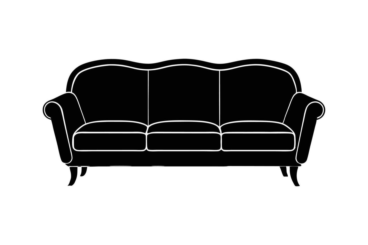 Sofa Icon - Modern and Minimalist Furniture Design for Home Decor and Interior Illustration vector