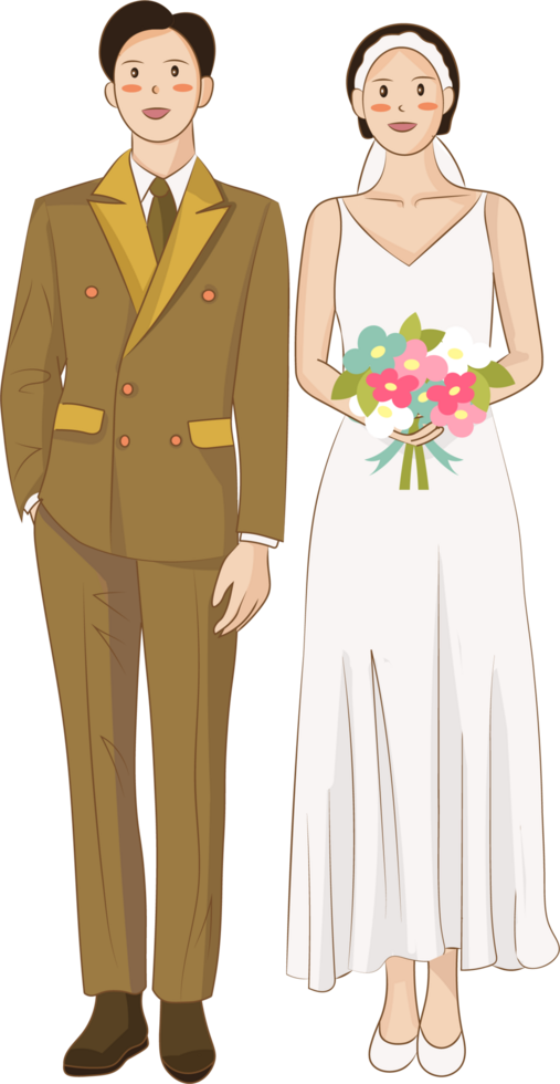 Cute Chibi Couple in Wedding png