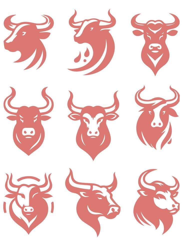 Storm Brute Bull Collection Logo Design vector
