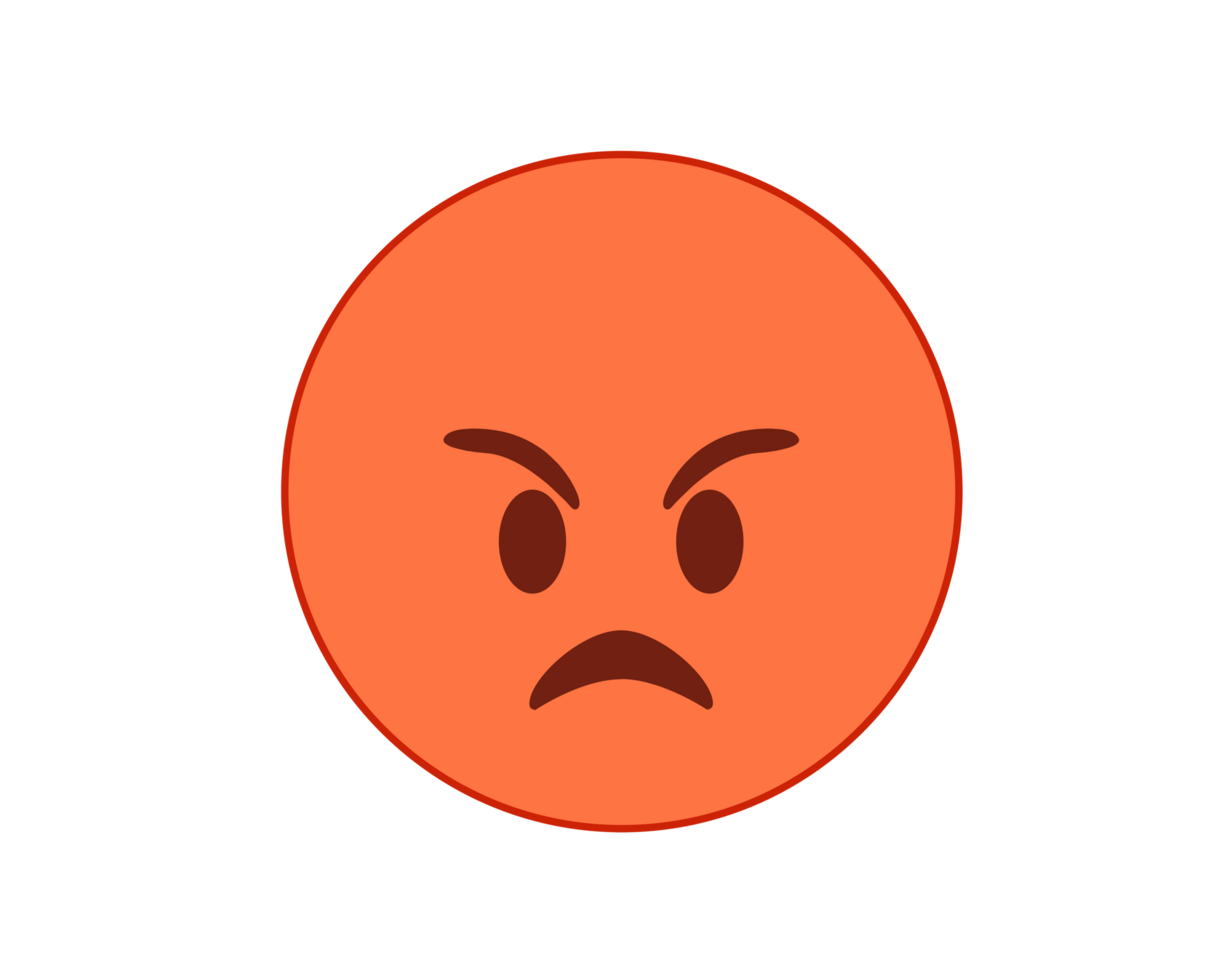 Angry red angry with black bar face icon png