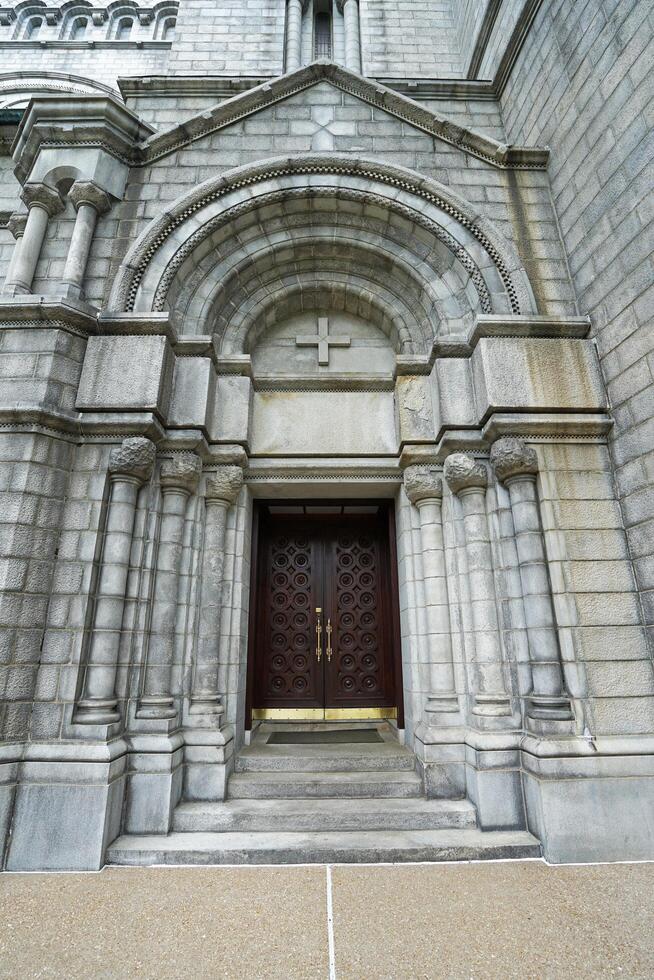 Exterior architecture and design of 'Cathedral Basilica of Saint Louis' Roman Catholic church located in the Central West End area of St. Louis urban- Missouri, United States photo
