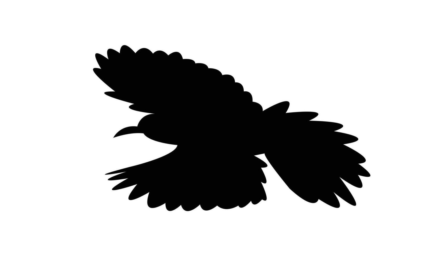 Flying Abbott's babbler Bird Silhouette Design And Illustration. vector