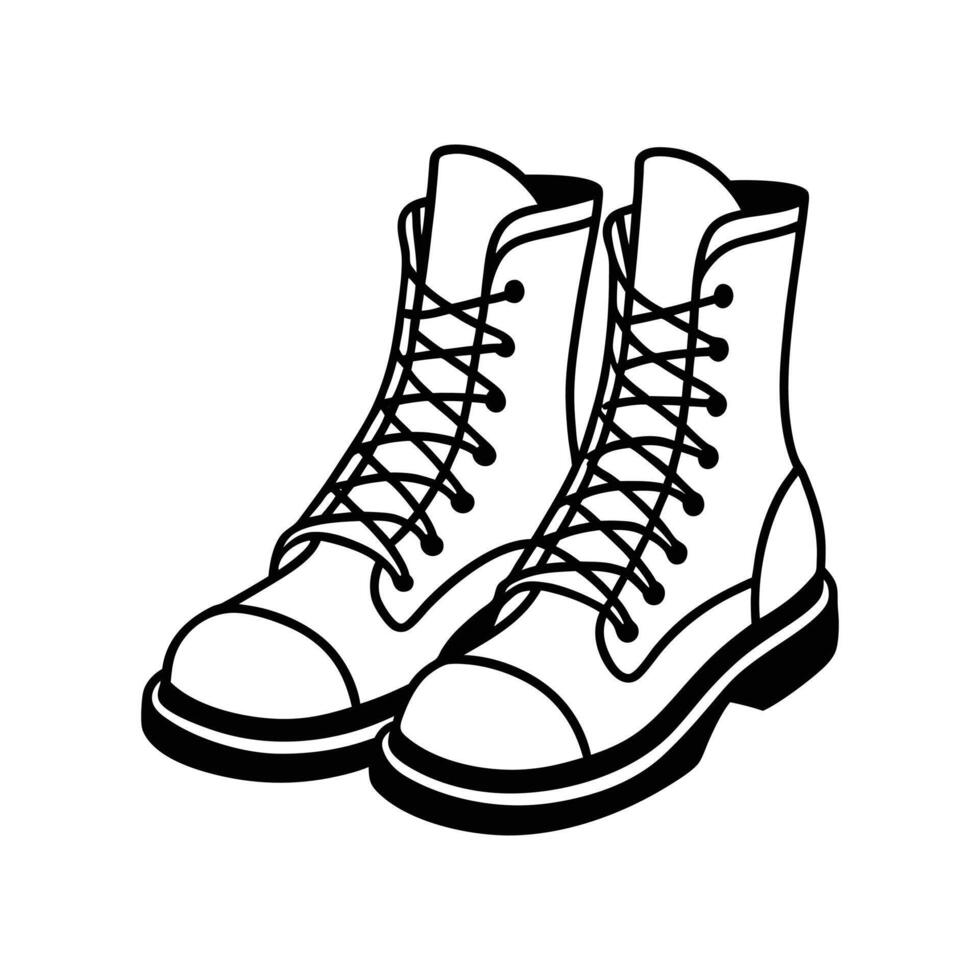 Trendy Winter Boots - Minimal Line Art of Snow Boots for Outdoor Fashion and Style vector