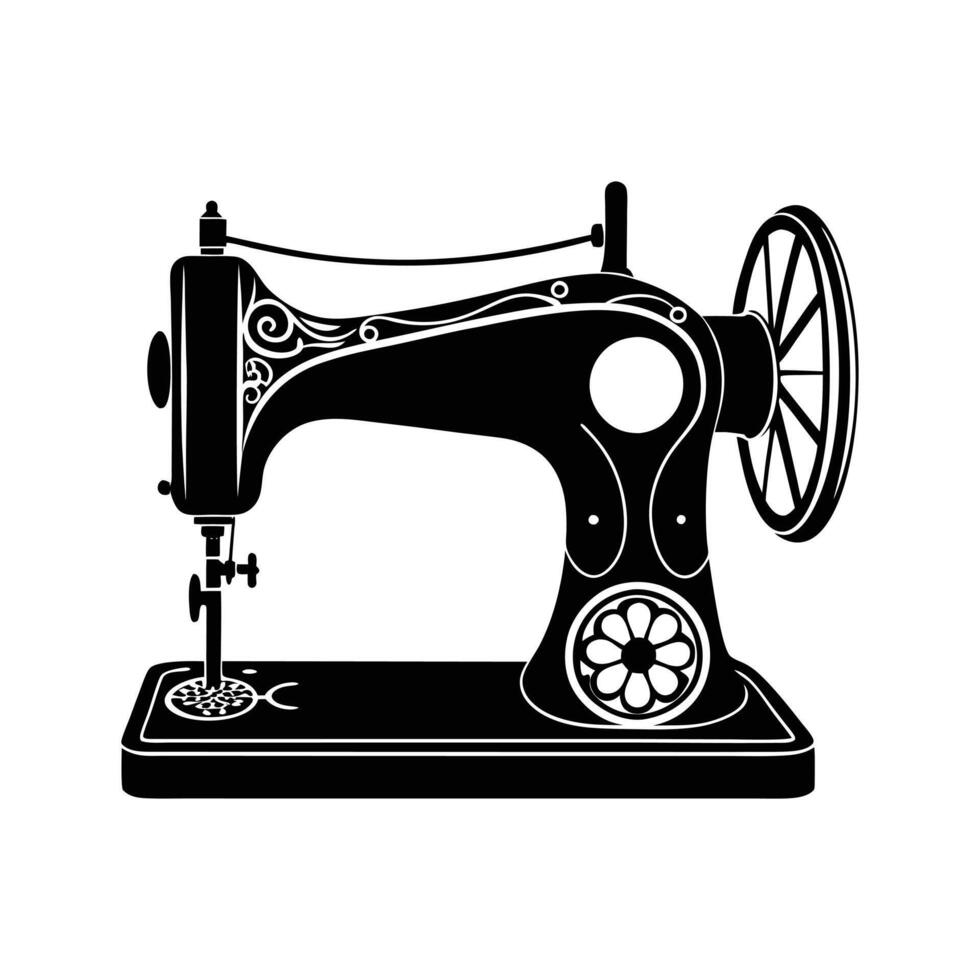 Crafting Sewing Machine - Vintage Illustration for Tailoring and Textile Design vector