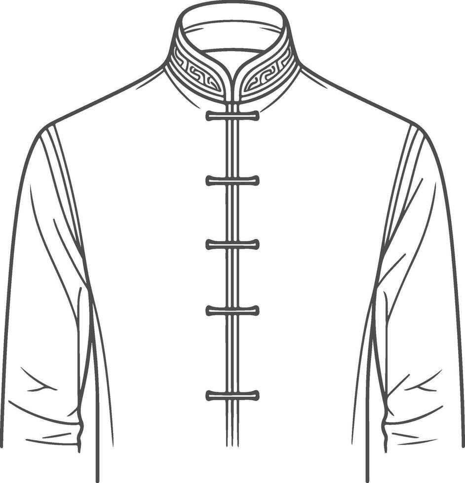 Heritage-Inspired Mandarin Collar Artwork vector