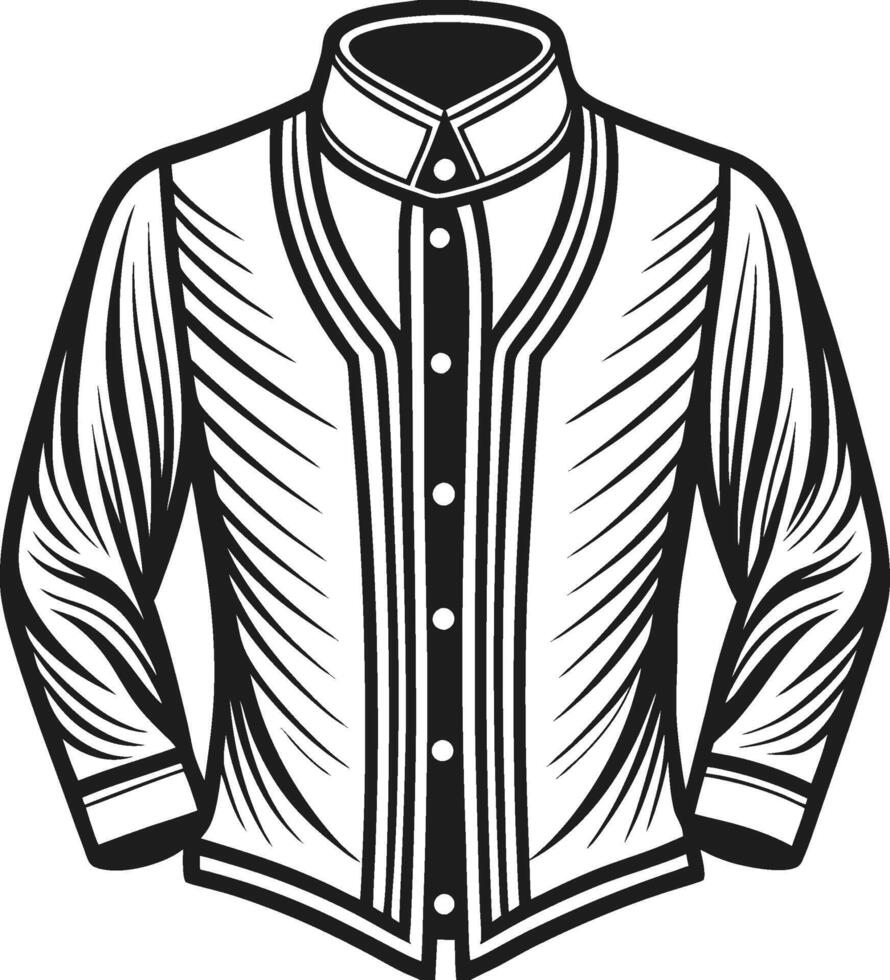 Stylish Mandarin Collar Monochrome Sketch Design vector