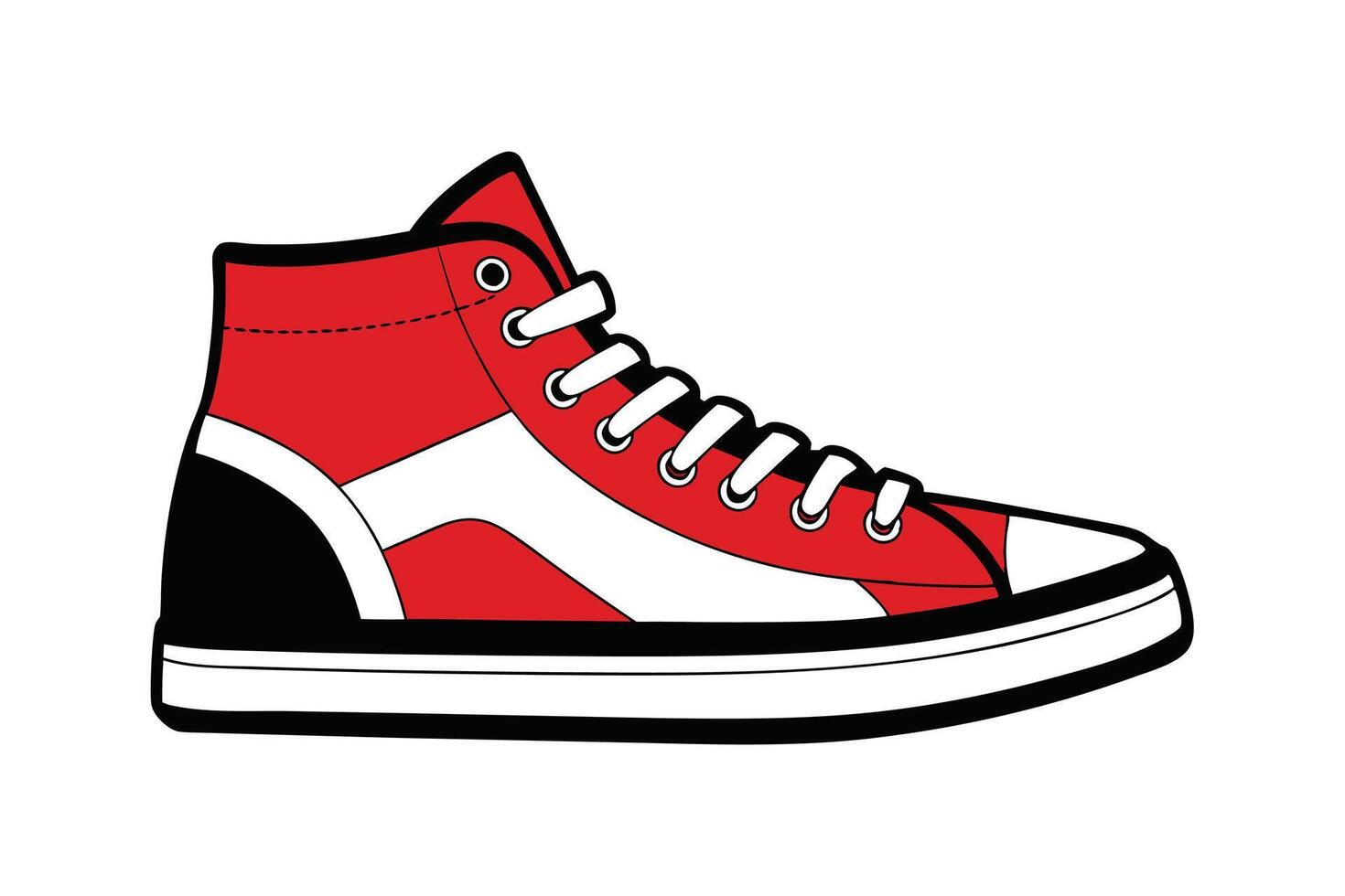 Single-Line High-Top Sneaker - Minimalist Illustration for Modern Footwear Graphics vector
