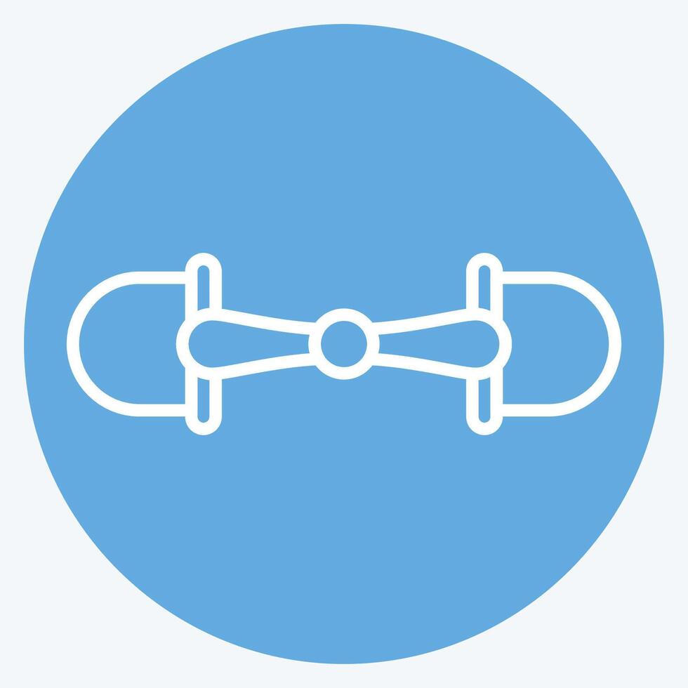 Icon Snaffle. related to Equestrian Sport symbol. blue eyes style. design editable vector
