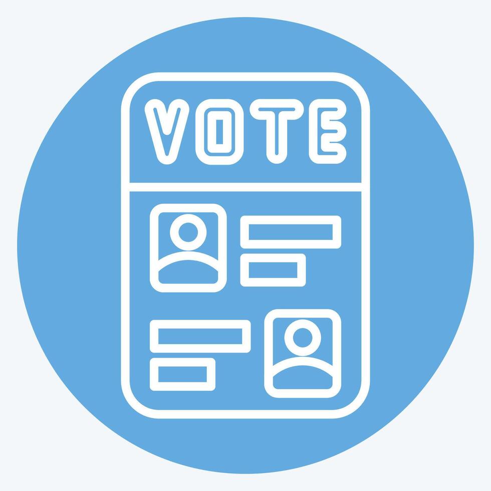 Icon Ballot Paper. related to Electiont symbol. blue eyes style. simple design editable vector