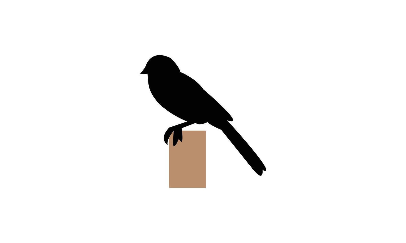 Towhee Bird Silhouette Design And Illustration. vector