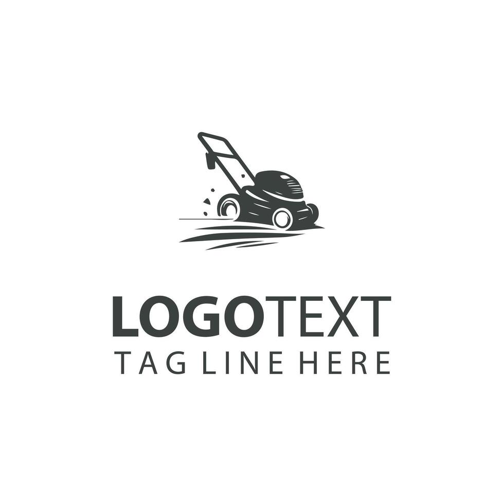 The Machine Lawn Mover Logo Design vector