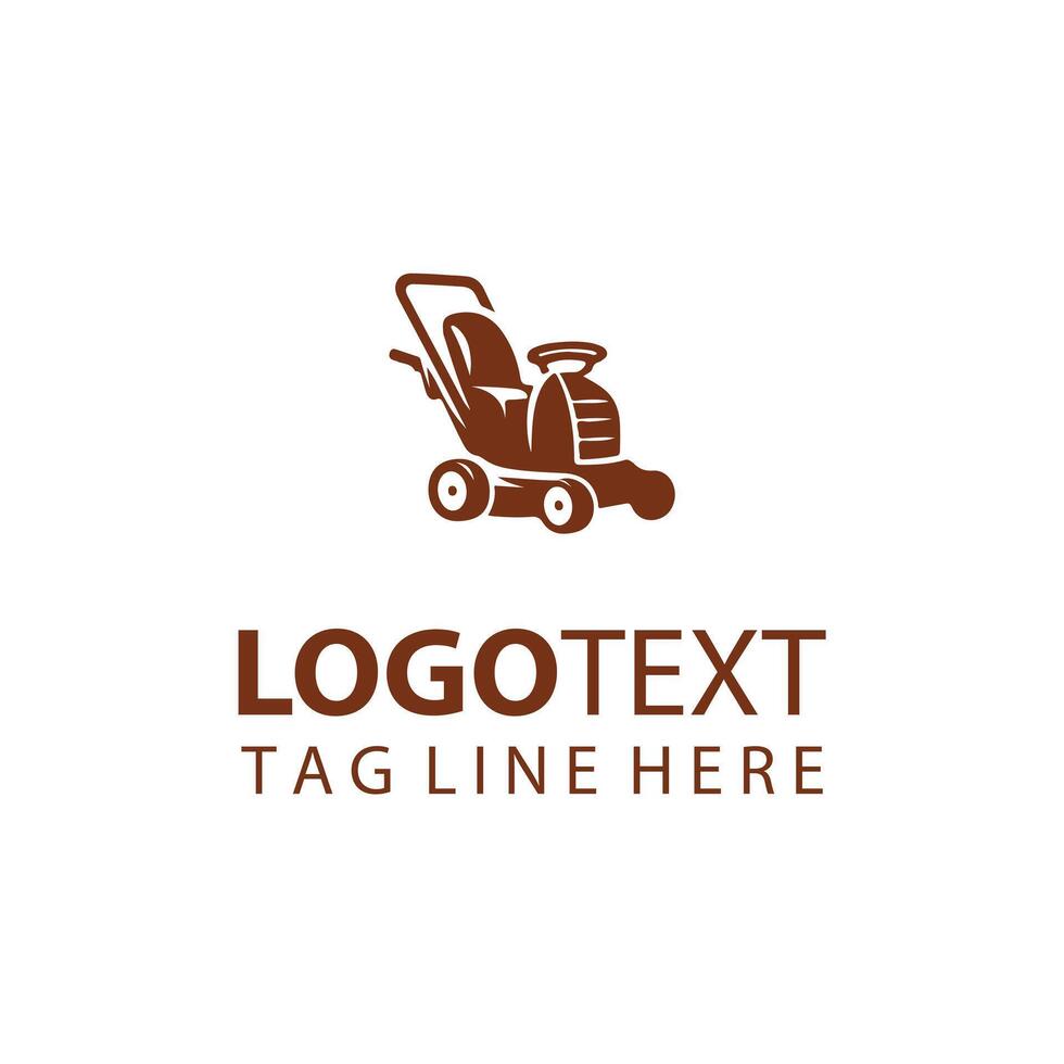 Green Strider Lawn Mover Logo Design vector