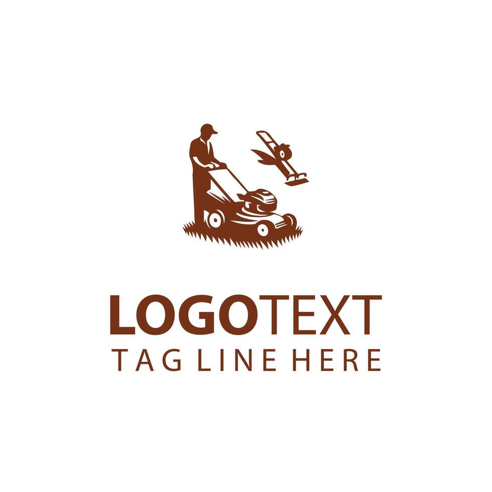 Blades of Glory Lawn Mover Logo Design vector