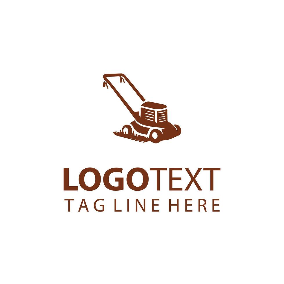 Green Craft Lawn Mover Logo Design vector
