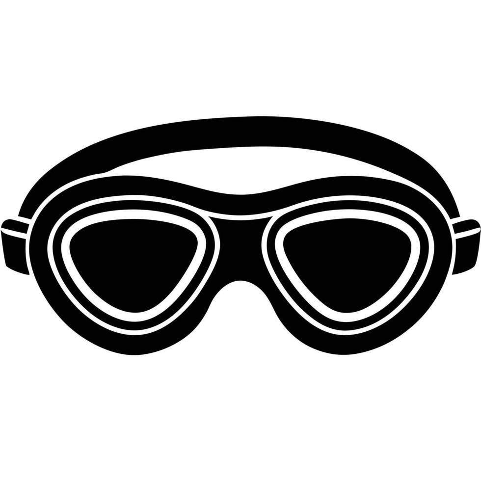 Swimming Goggles Silhouette on White Background vector