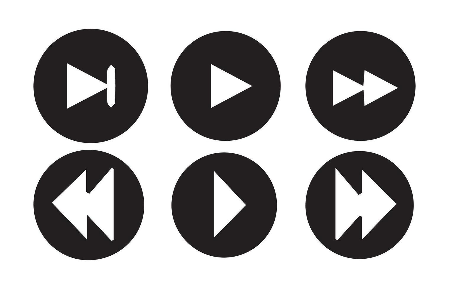 Media Player Buttons icon set.Play and pause buttons,Arrows, audio player,player button set vector