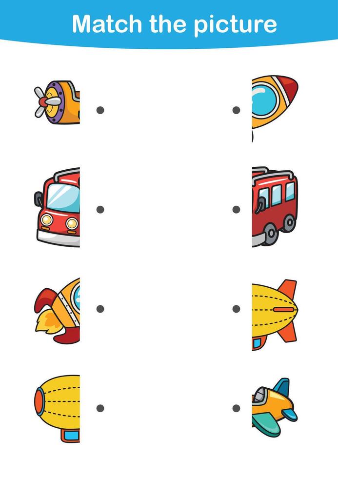 Matching children educational game.Match pictures vector