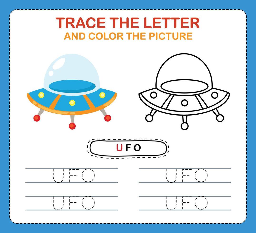 Trace letters of english alphabet and coloring book.Handwriting practice for preschool kids vector