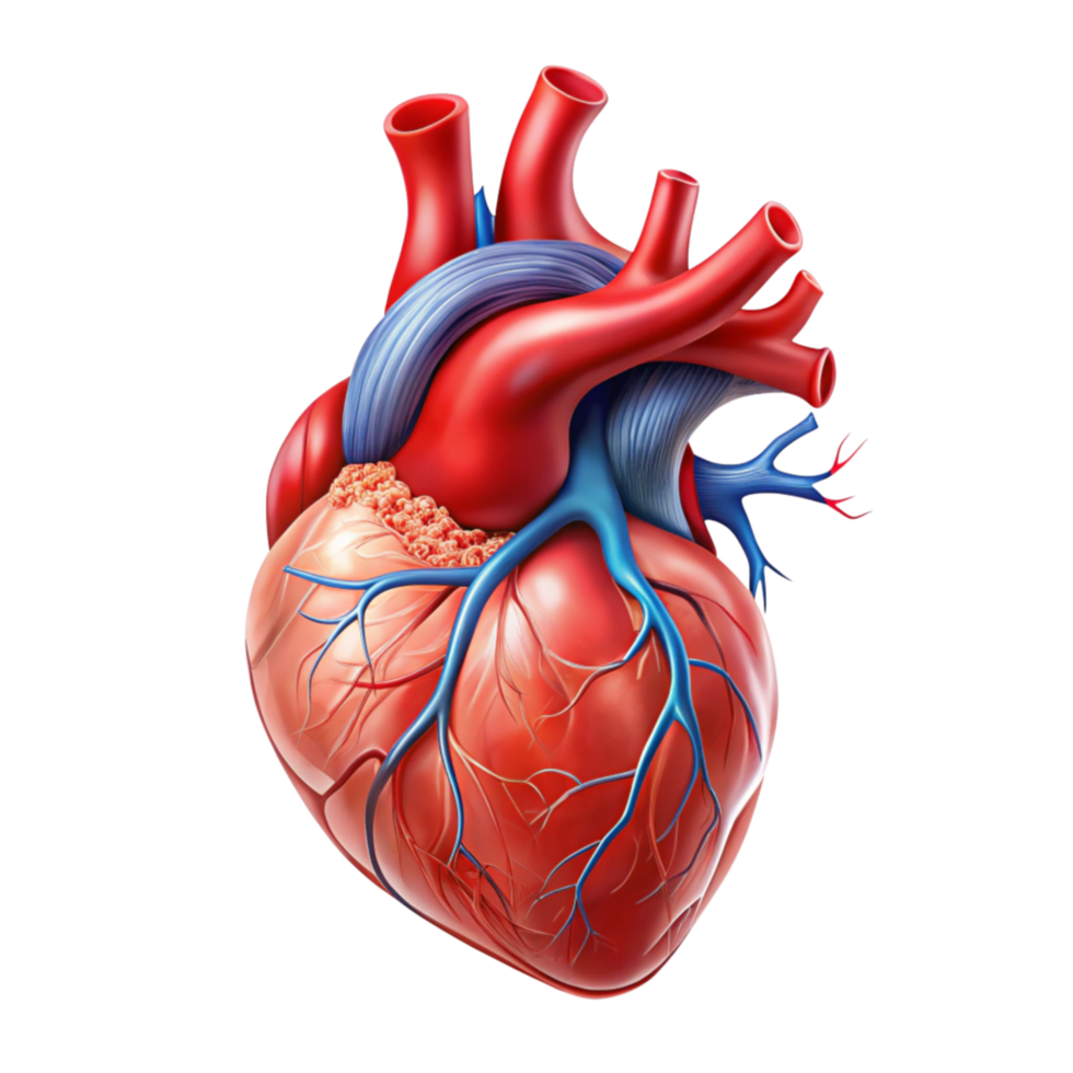 3d Human heart isolated on transparent background png