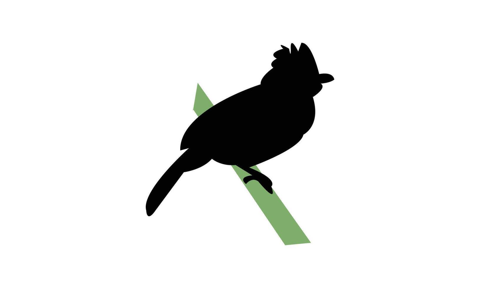 Antshrike Bird Silhouette Design And Illustration. vector