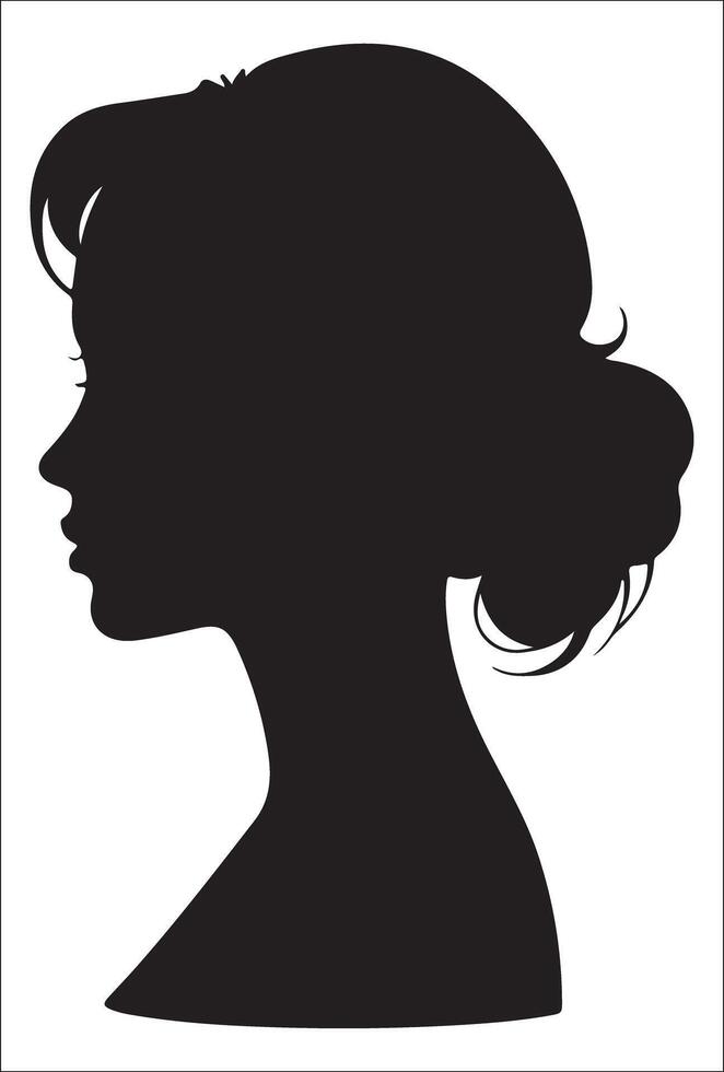 Woman Silhouette Isolated on White vector