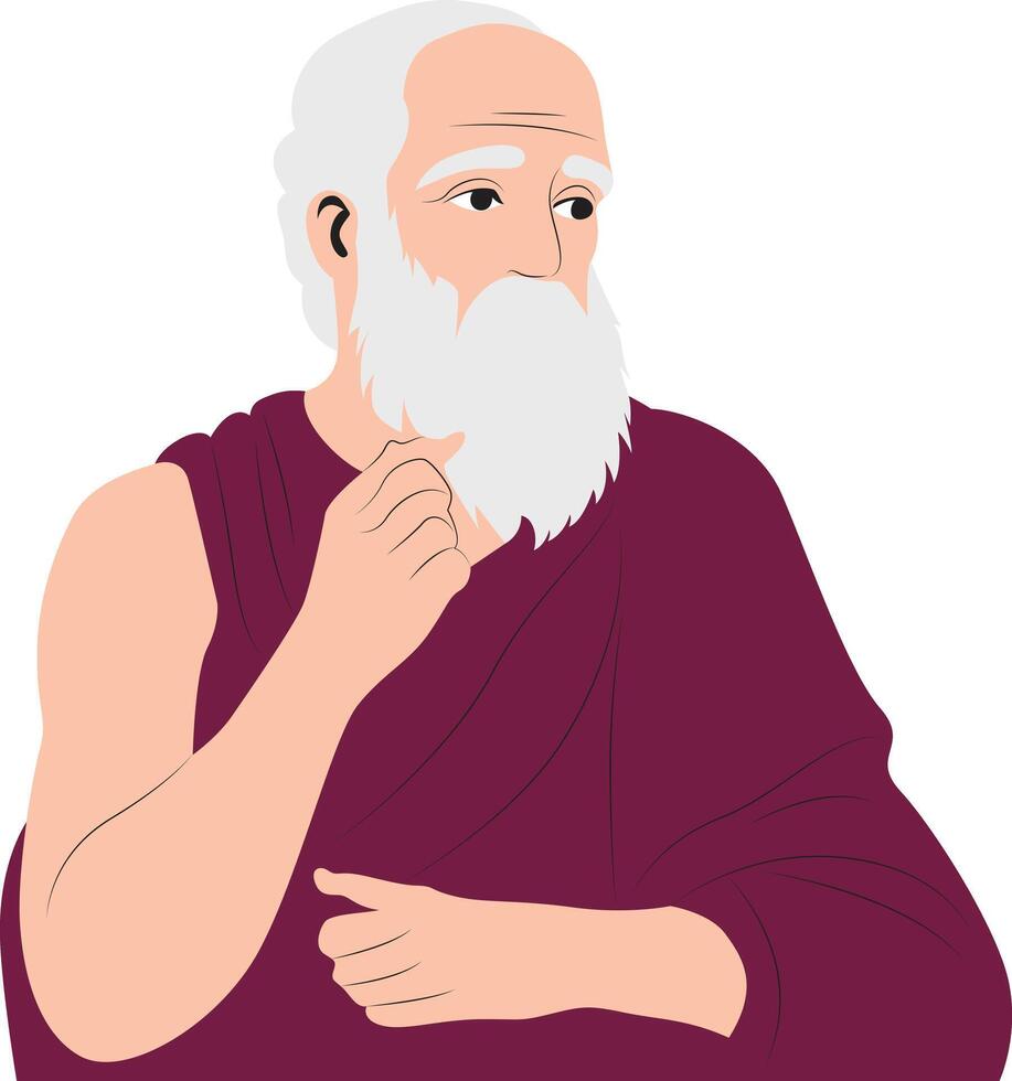Cleanthes thinking portrait vector
