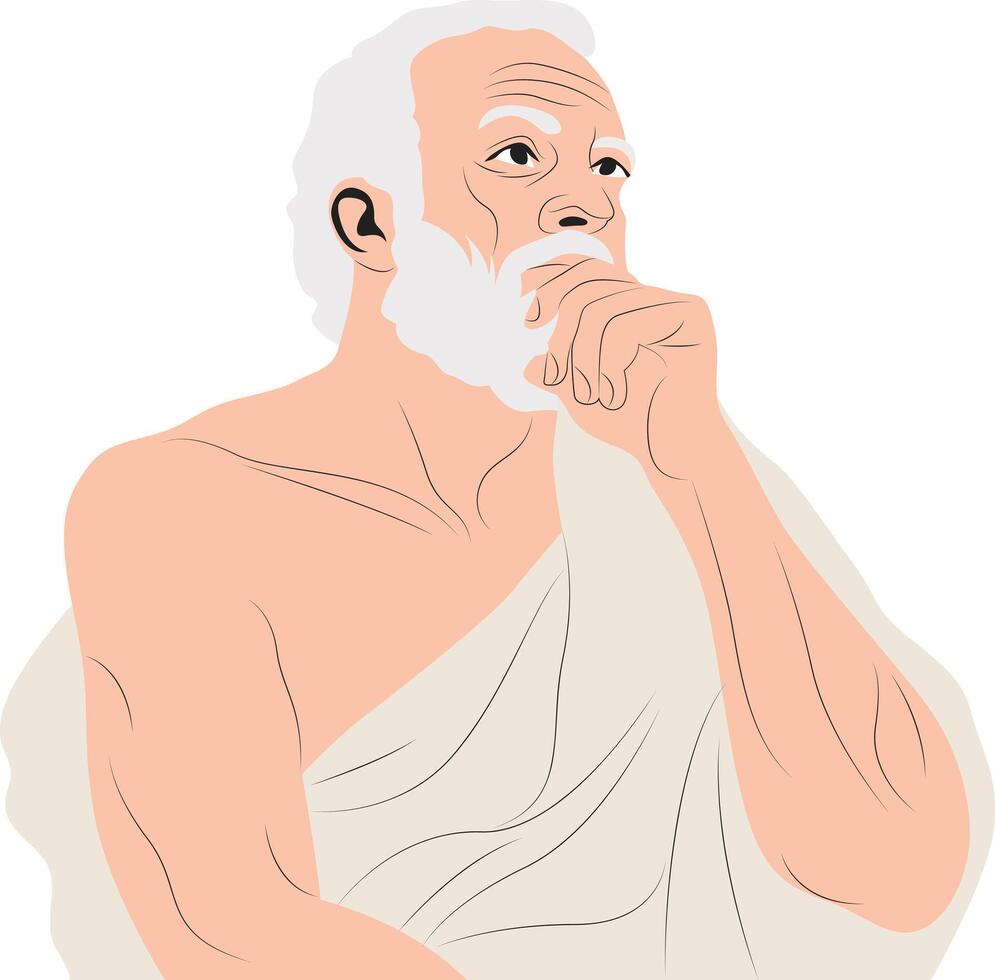 Antipater of Tarsus thinking portrait vector