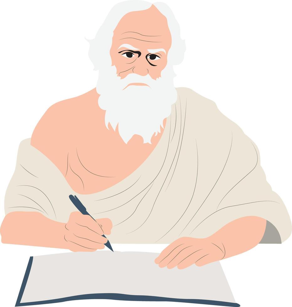 Cleanthes writing portrait vector