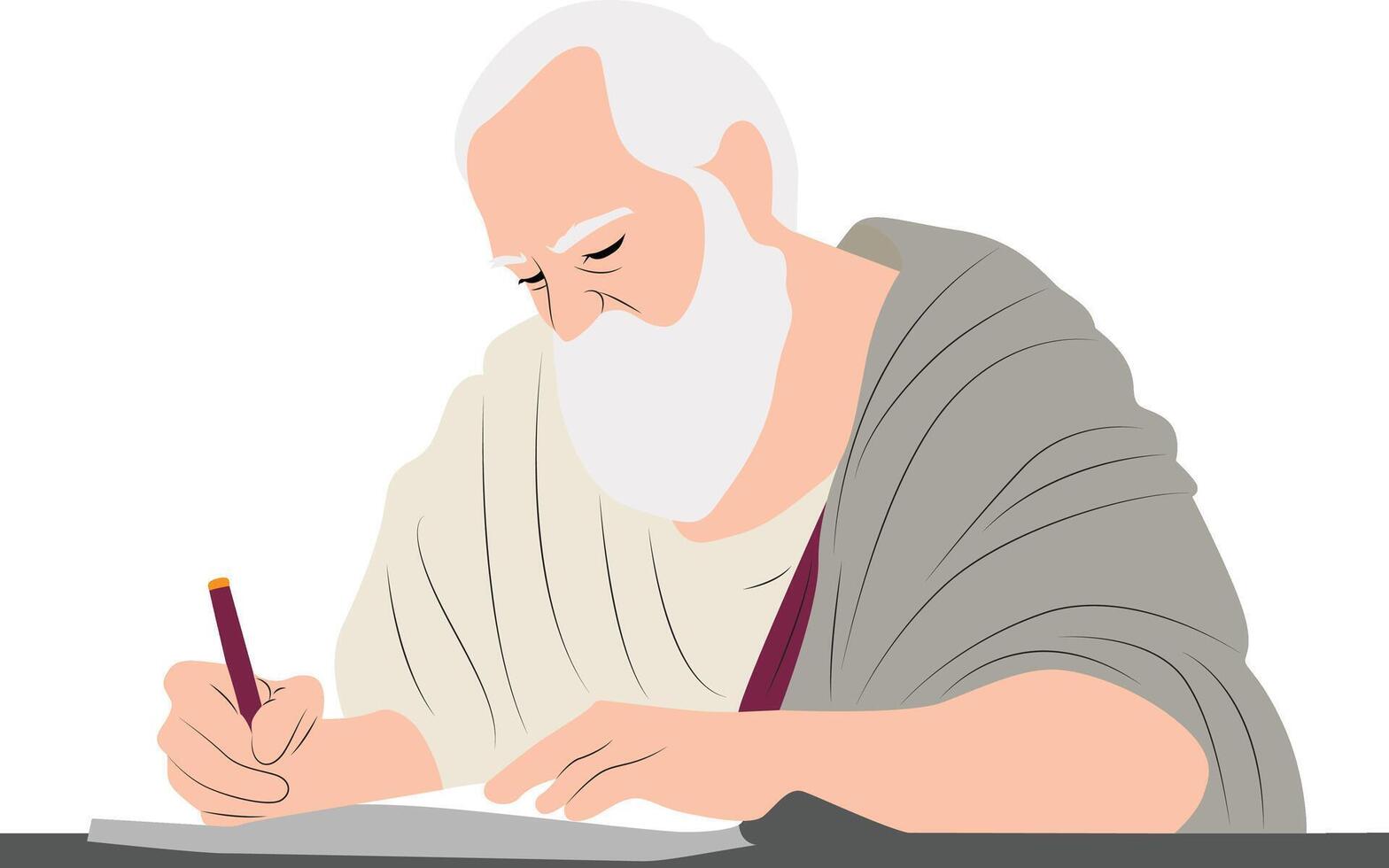 Leucippus writing portrait vector