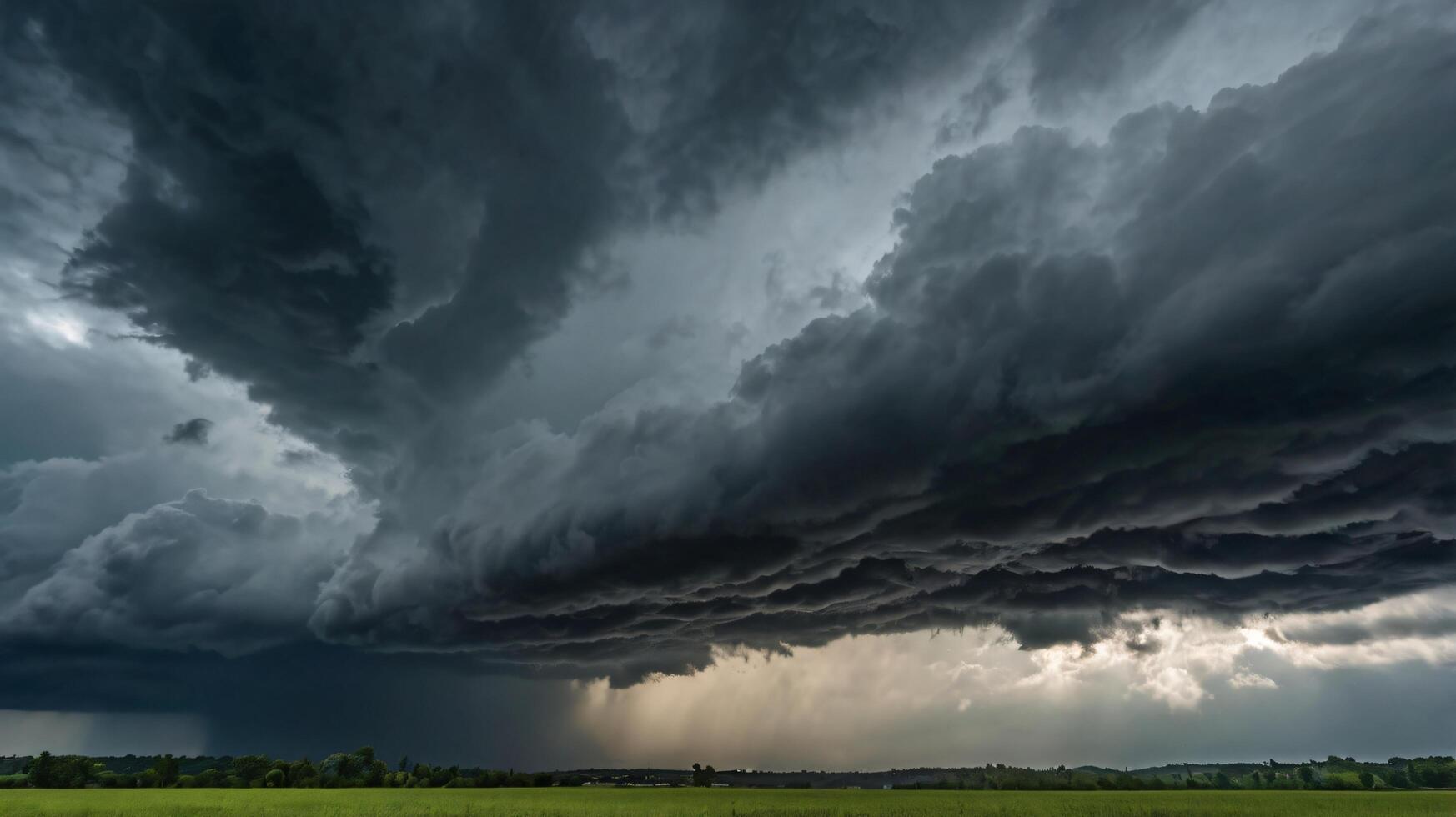 The sky was overcast like a storm was about to break out with a view of the meadows stretching as far as the eye could see. photo