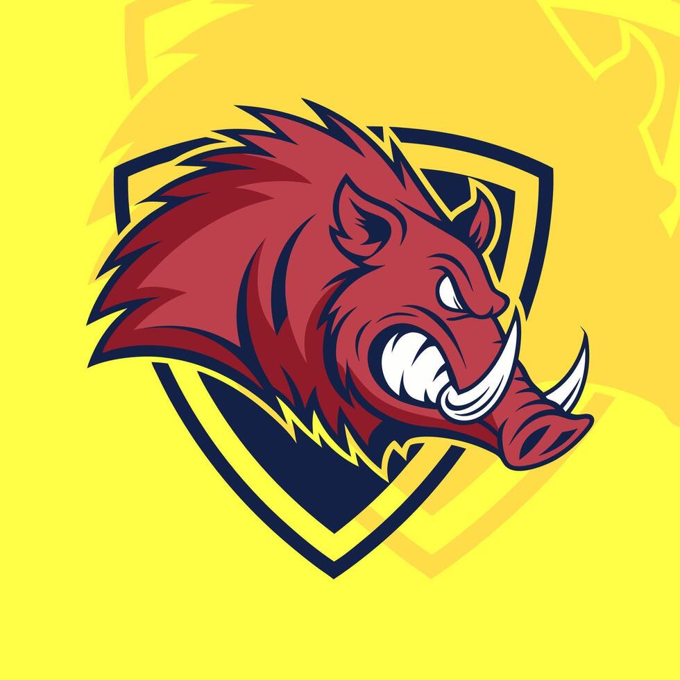 Boar gaming e-sport logo design ideal for esports teams and modern branding vector