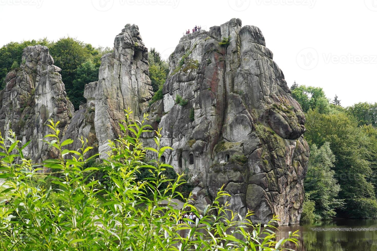 Externsteine sandstone rock formation in Germany photo