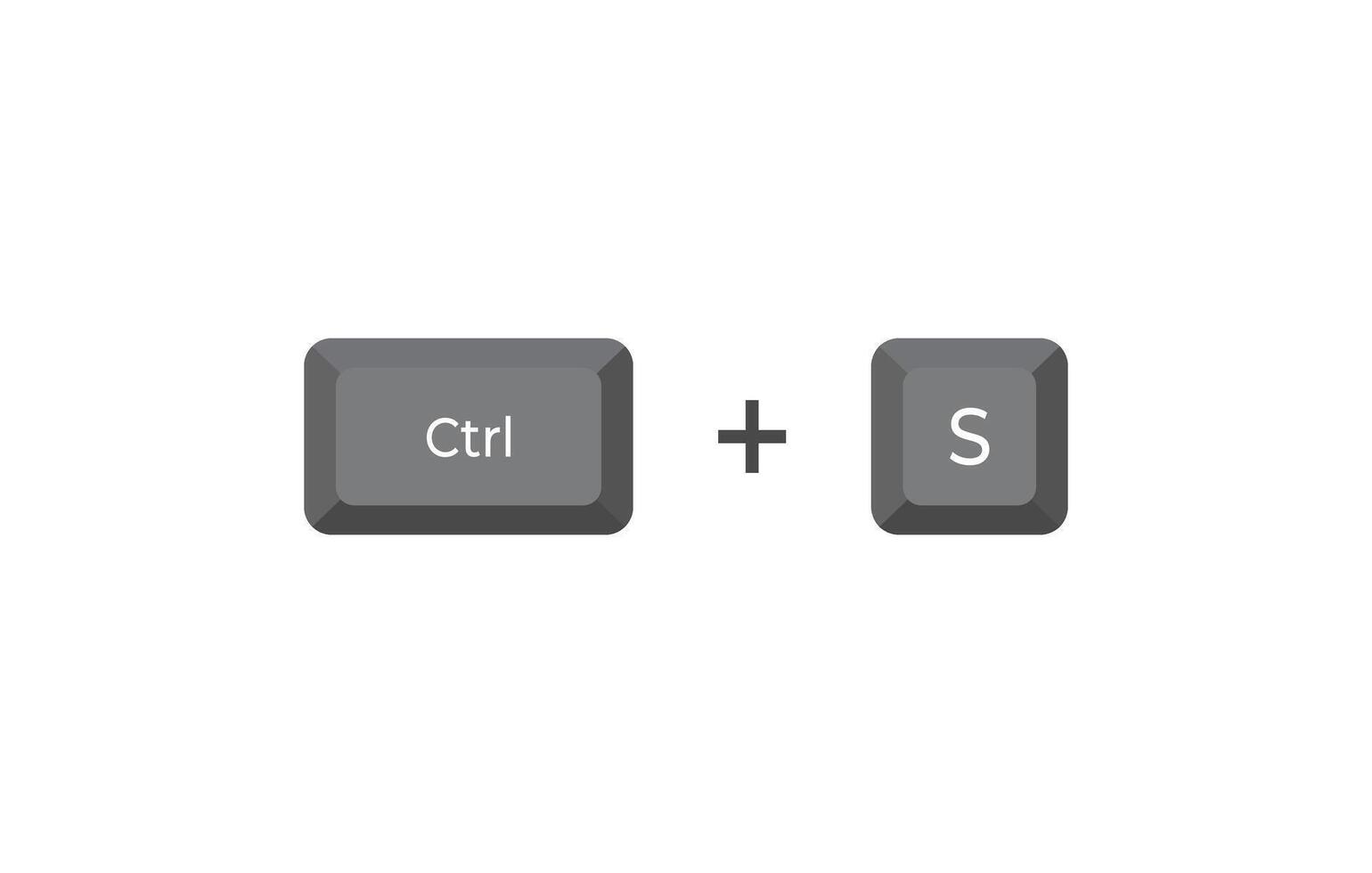 Keyboard shortcuts Crtl S in isometric style. Illustration of keyboard elements. vector