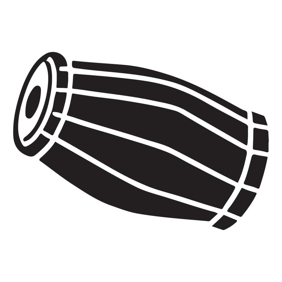 Illustrative Silhouette of a Traditional Dholki Drum vector