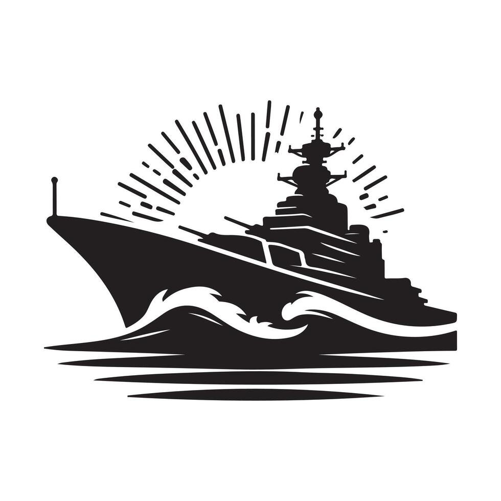 Destroyer Silhouette Vectors Illustration Set for Your Designs