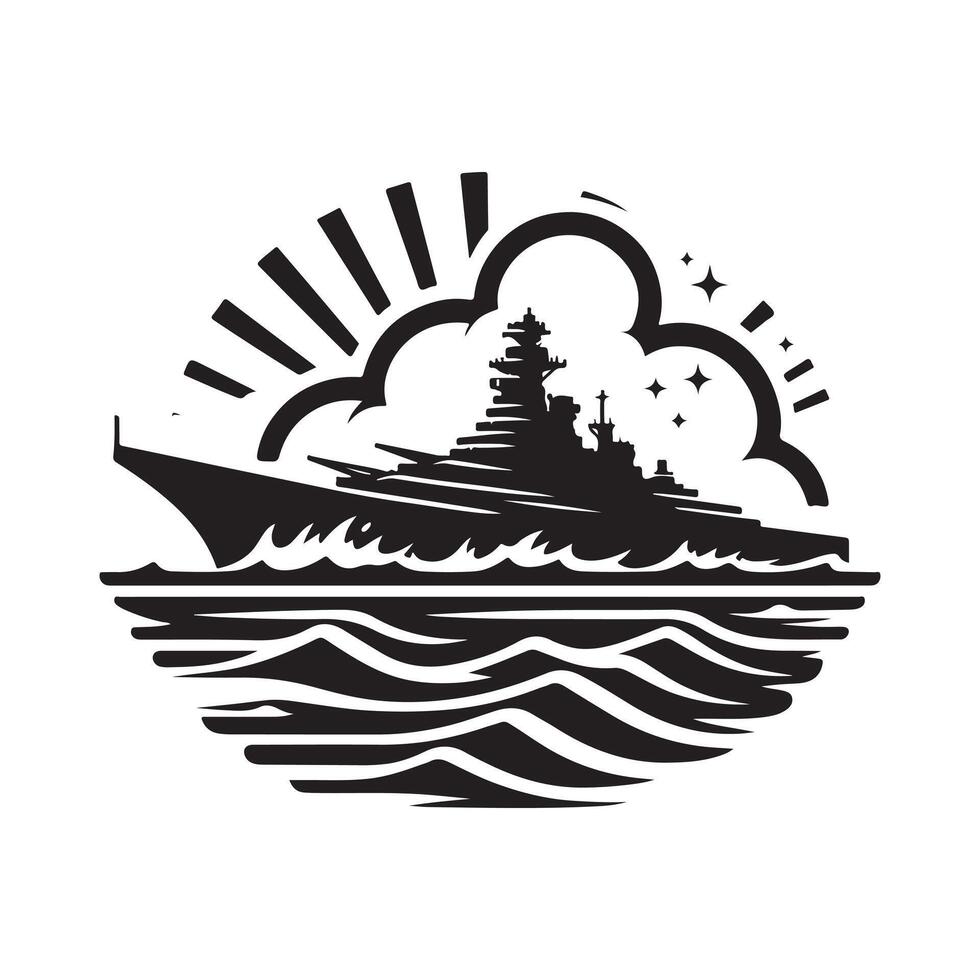 Destroyer Silhouette Vectors Art for Logos and Branding