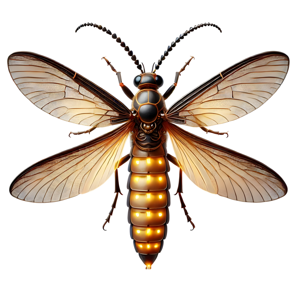 a beautiful firefly on transparent background png