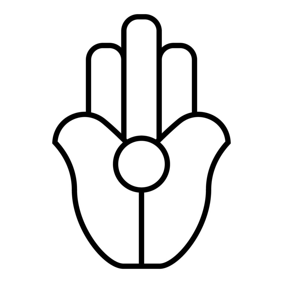 Symbol Natib Qadish Kappu palm Hamsa Levantian neo paganism neopaganism religious symbol Hand indian paganism icon black color illustration flat vector