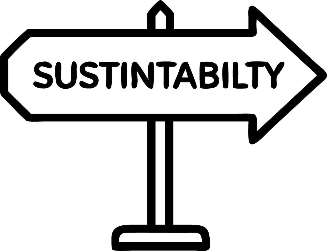 Business road sign pointing to sustainability with copy space Set 2 vector